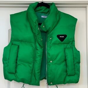 Cropper Green Puffer Vest M
